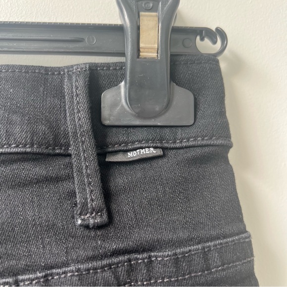 Mother The Hustler Frayed High Waist Ankle Flare Jeans - Black - Size 27 - Picture 10 of 10